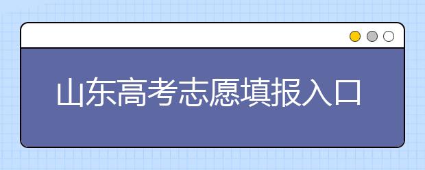 山東高考志愿填報入口-新高考山東96個志愿該如何填報