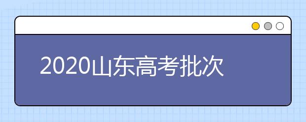 2020山東高考批次怎么分？如何填報志愿？